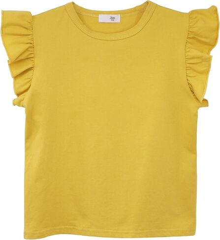 Toddler Girls Ruffle Sleeve T-Shirt Plain Tank Tops Basic Blouse for Girl in Saudi Arabia