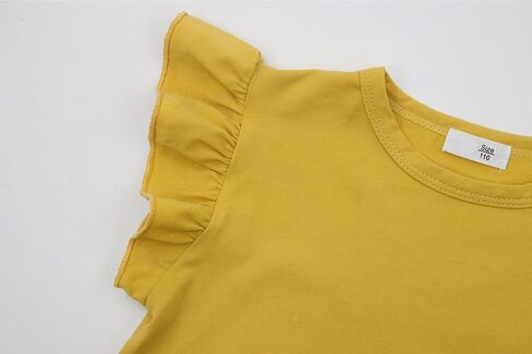 Toddler Girls Ruffle Sleeve T-Shirt Plain Tank Tops Basic Blouse for Girl in Saudi Arabia