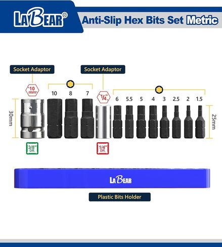 -13-Piece Screwdriver bit set with bit holder, Premium S2 Alloy Steel | 13-Piece Impact SAE Hex bit set in Saudi Arabia