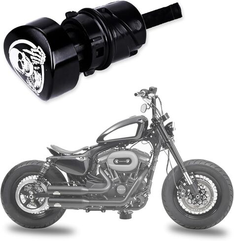 مؤشر مستوى زيت محرك الدراجة النارية لخزان زيت الجمجمة القوطية متوافق مع Harley Sportster XL 48 883 1200 Nightster Custom 2004-Up in Kuwait