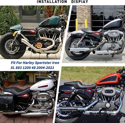 مؤشر مستوى زيت محرك الدراجة النارية لخزان زيت الجمجمة القوطية متوافق مع Harley Sportster XL 48 883 1200 Nightster Custom 2004-Up in Kuwait