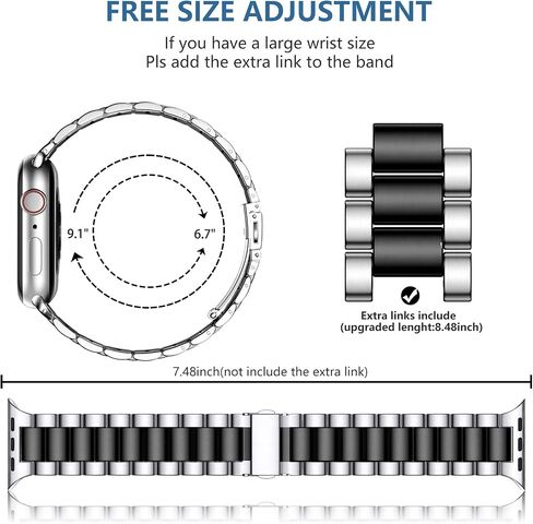 Lerobo Compatible with Apple Watch Band 44mm 42mm 40mm 38mm 41mm 45mm 46m 49mm, Solid Stainless Steel Metal Band with 2 Pack Protective Cover Case for iWtach Series 11 10 9 8 7 6 5 4 3 SE Ultra Men Women in Kuwait
