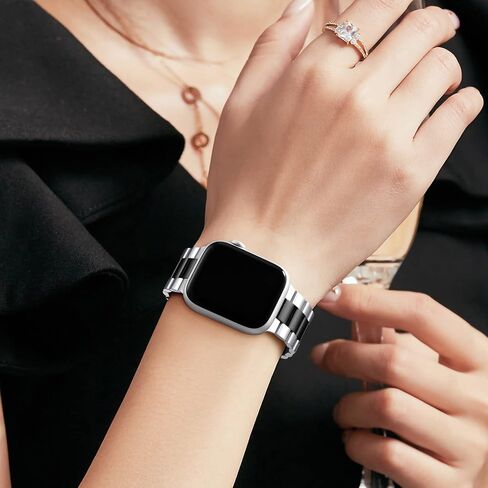 Lerobo Compatible with Apple Watch Band 44mm 42mm 40mm 38mm 41mm 45mm 46m 49mm, Solid Stainless Steel Metal Band with 2 Pack Protective Cover Case for iWtach Series 11 10 9 8 7 6 5 4 3 SE Ultra Men Women in Kuwait