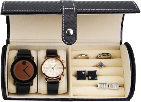 ساعة سفر بنمط كربون نوير رول وحقيبة أزرار أكمام in Kuwait