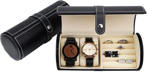 ساعة سفر بنمط كربون نوير رول وحقيبة أزرار أكمام in Kuwait