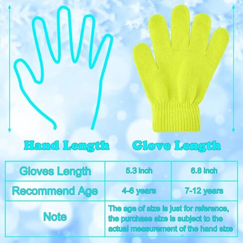 72 Pairs Kid's Winter Warm Magic Gloves Bulk Colorful Children Stretchy Full Finger Knitted Gloves Boys Girls Student Mittens Gloves, 12 Colors in Saudi Arabia