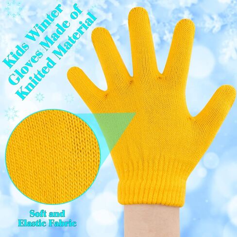 72 Pairs Kid's Winter Warm Magic Gloves Bulk Colorful Children Stretchy Full Finger Knitted Gloves Boys Girls Student Mittens Gloves, 12 Colors in Saudi Arabia