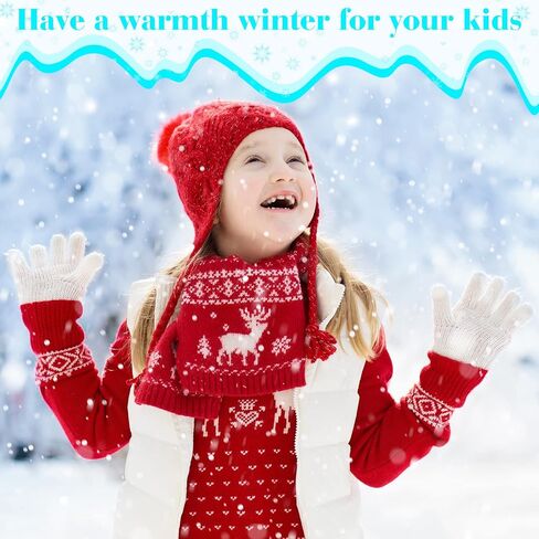 72 Pairs Kid's Winter Warm Magic Gloves Bulk Colorful Children Stretchy Full Finger Knitted Gloves Boys Girls Student Mittens Gloves, 12 Colors in Saudi Arabia