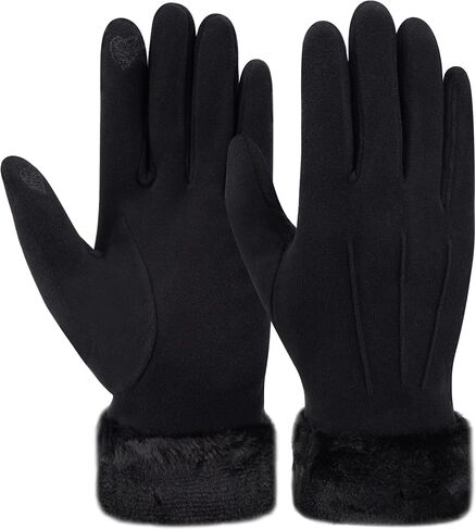 Womens Winter Touchscreen Gloves Warm Cashmere Gloves with Fleece Lined for Cold Weather Christmas Gifts for Women in Saudi Arabia
