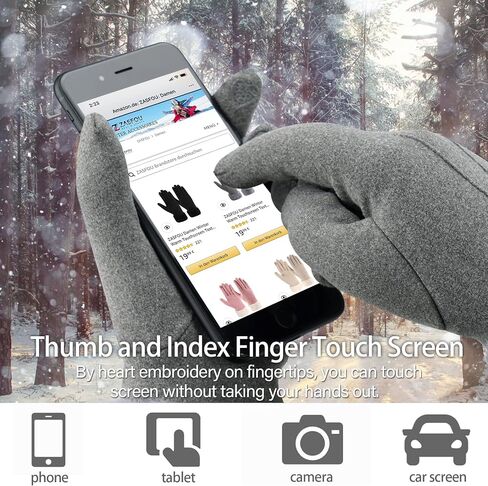 Womens Winter Touchscreen Gloves Warm Cashmere Gloves with Fleece Lined for Cold Weather Christmas Gifts for Women in Saudi Arabia