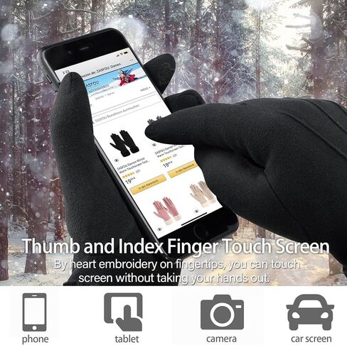 Womens Winter Touchscreen Gloves Warm Cashmere Gloves with Fleece Lined for Cold Weather Christmas Gifts for Women in Saudi Arabia