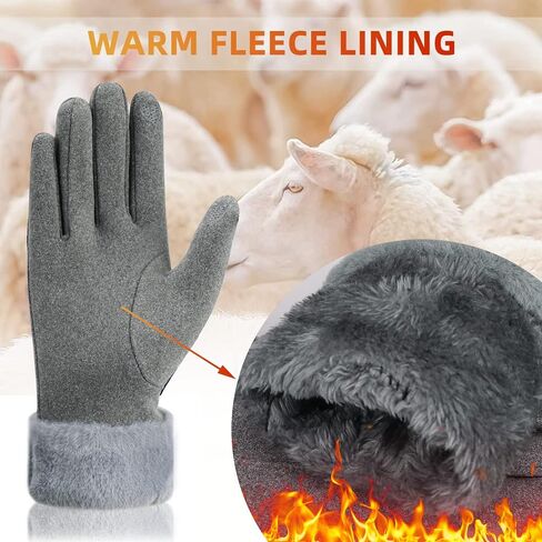 Womens Winter Touchscreen Gloves Warm Cashmere Gloves with Fleece Lined for Cold Weather Christmas Gifts for Women in Saudi Arabia