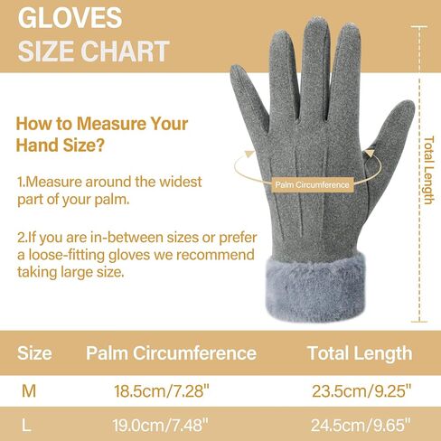 Womens Winter Touchscreen Gloves Warm Cashmere Gloves with Fleece Lined for Cold Weather Christmas Gifts for Women in Saudi Arabia