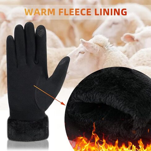 Womens Winter Touchscreen Gloves Warm Cashmere Gloves with Fleece Lined for Cold Weather Christmas Gifts for Women in Saudi Arabia