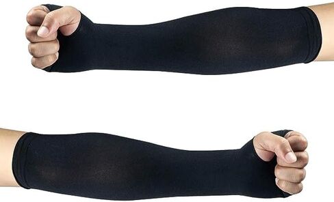 Slim Cooling Arm Sleeves with UV Protection and UPF 50 Long Sun Sleeves for Men & Women. Thumb holes in the gloves Ideal for driving, running, Stretchy performance and moisture wicking in Kuwait