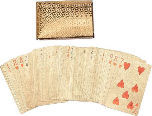 Playing Cards Waterproof Poker Cards Foil Plastic Playing Card 4 Decks of Cards for Adults Black Gold Pink White in Kuwait