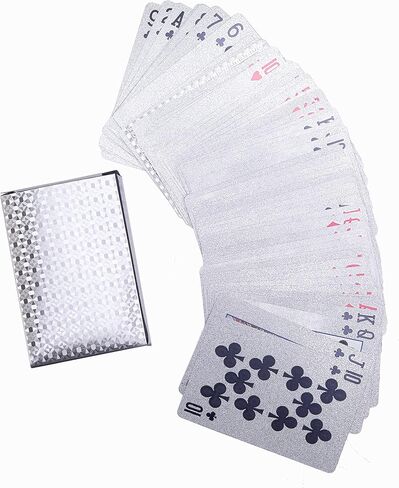 Playing Cards Waterproof Poker Cards Foil Plastic Playing Card 4 Decks of Cards for Adults Black Gold Pink White in Kuwait