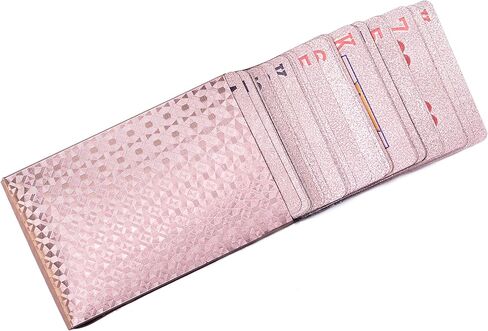 Playing Cards Waterproof Poker Cards Foil Plastic Playing Card 4 Decks of Cards for Adults Black Gold Pink White in Kuwait