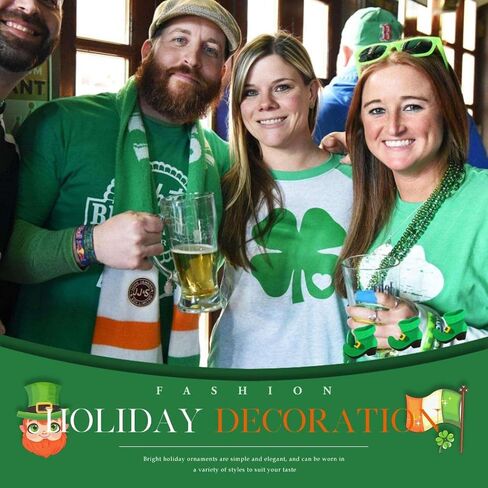 أساور عيد القديس باتريك الأساور المطاطية سوار شامروك من السيليكون لتزيين الحفلات الأيرلندية للنساء والرجال (A-Green 4PCS) in Kuwait