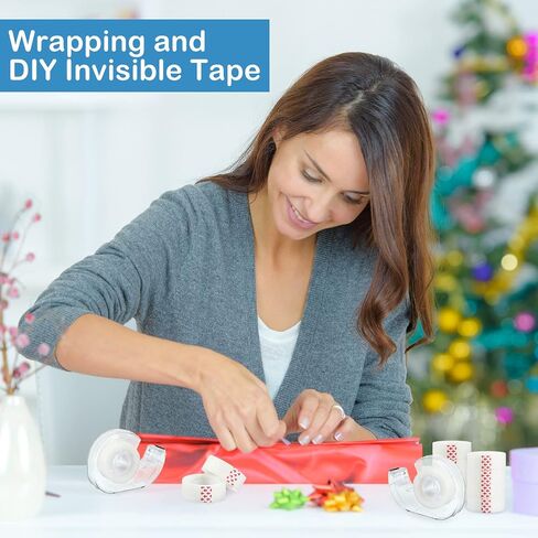 32 Pcs Invisible Tape and Refillable Dispensers 0.7 x 985 Inches Transparent Tape Refills Desk Tape Dispenser for Office Home School in Saudi Arabia