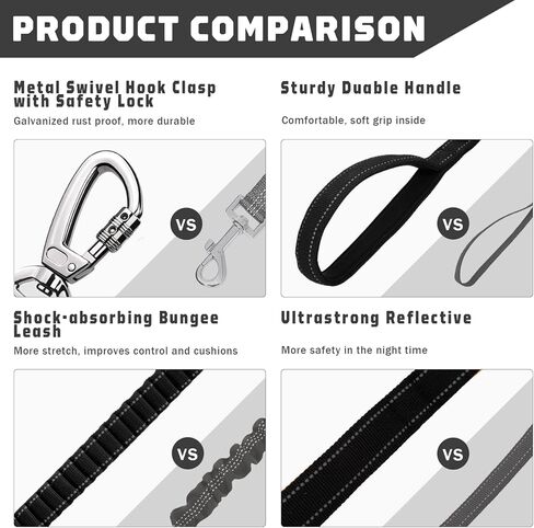 مقود الكلاب شديد التحمل مع حزام مقعد السيارة، مقود الكلاب المطاطي الممتص للصدمات بطول 6 أقدام، مقود تدريب الكلاب بدون سحب مع مقبض مزدوج للسلالات الصغيرة والمتوسطة والكبيرة (برتقالي) in Kuwait