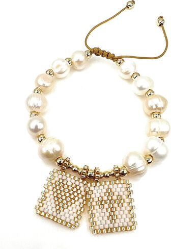 ليزلي بولس سوار الحب كتفي من الذهب الأبيض للنساء من خرز اللؤلؤ الباروكي in Kuwait