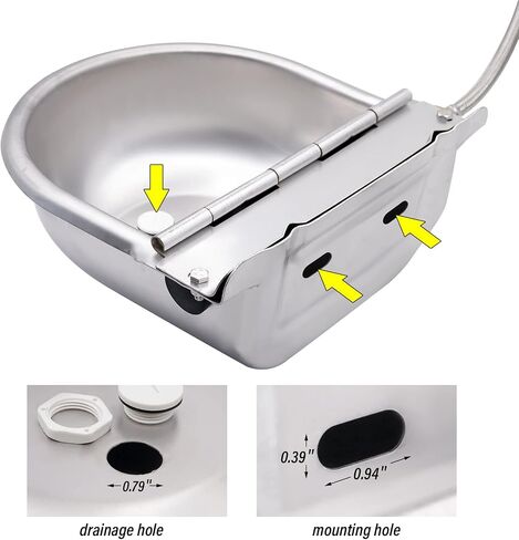 Automatic Waterer Dog Water Bowl Dispenser Livestock Water Trough Stainless Steel Auto Water Bowl for Horse Dog Cattle Chicken Pig Goat (Automatic Waterer) in Saudi Arabia