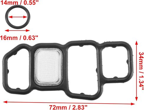 ACROPIX VTEC Solenoid Gasket Spool Valve Filter Screen Fit for Honda Accord Civic with O-Ring - Pack of 2 Black in Saudi Arabia