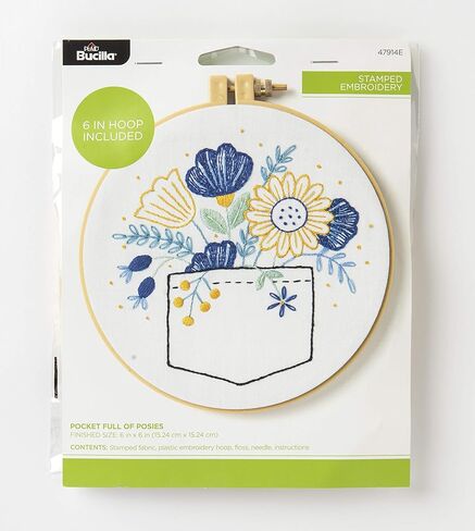 Bucilla 47914E Stamped Embroidery Kit, 6", Pocket Full of Posies in Saudi Arabia
