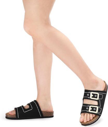 Womens Slide Sandals with Soft Knit Prints Comfort Low Arch Footbed Sandals in Saudi Arabia