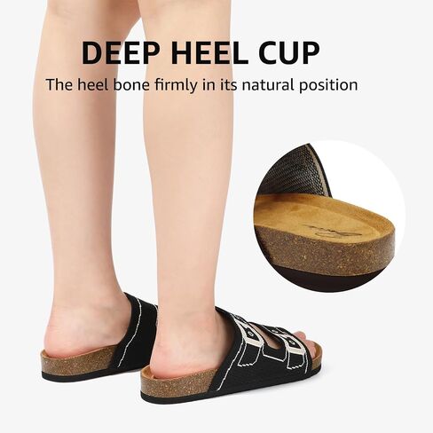 Womens Slide Sandals with Soft Knit Prints Comfort Low Arch Footbed Sandals in Saudi Arabia