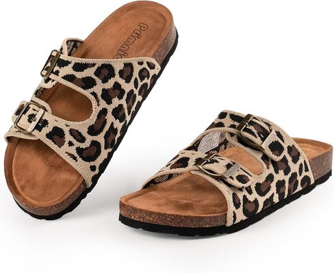 Women's Comfy Arch Support Cork Footbed Adjustable Knitting Straps Indoor and Outdoor Slides Sandals in Saudi Arabia