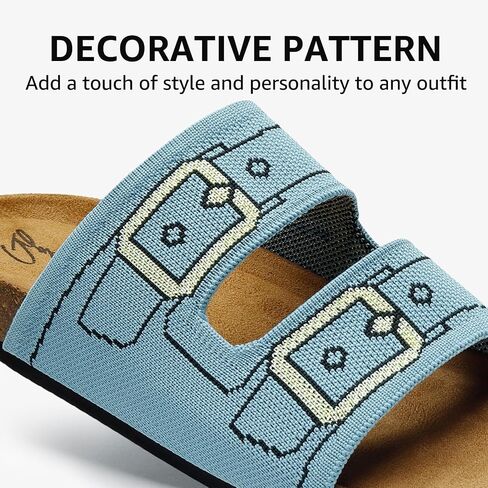 Womens Slide Sandals with Soft Knit Prints Comfort Low Arch Footbed Sandals in Saudi Arabia