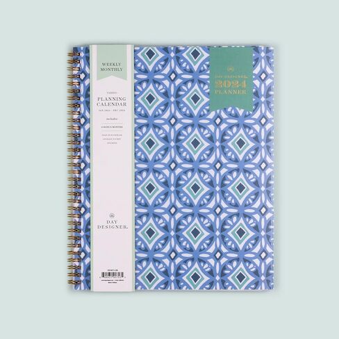 Blue Sky Day Designer 2024 Weekly and Monthly Planner, 5" x 8", Frosted Cover, Wirebound, Tile (101410-24) in Saudi Arabia
