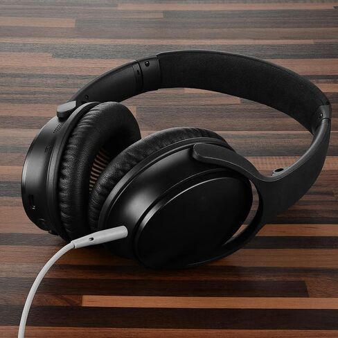 كابل صوت GEEKRIA مع ميكروفون متوافق مع كابل سماعات الرأس Bose QuietComfort Ultra QCSE QC45 QC35، سلك ستيريو بديل 2.5 مم إلى 3.5 مم مع ميكروفون مضمن وتحكم في مستوى الصوت (4 أقدام/1.2 متر) in Saudi Arabia