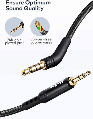 سلك بديل لسماعات Bose 700 QC25 QC35II QC35 QC45، سماعة JBL Everest 300 650BTNC E55BT، كابل صوت Aux 2.5 مم إلى 3.5 مم [عبوتان، 5 أقدام مضفرة من النايلون مع ميكروفون + 5 أقدام TPE بدون ميكروفون] in Kuwait