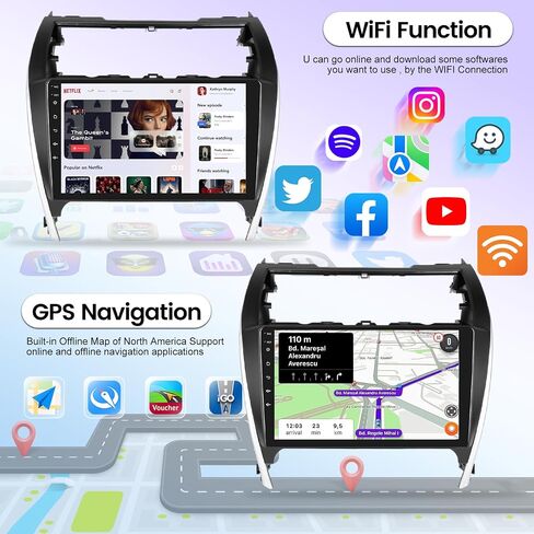 [8 Core 4+64G] Car Radio for Toyota Camry 2012-2014 with Wireless Apple Carplay and Android Auto - 10.1 Inch IPS 1280 * 720 Touchscreen Android Stereo - 32EQ DSP/WiFi/GPS + AHD Backup Camera in Saudi Arabia