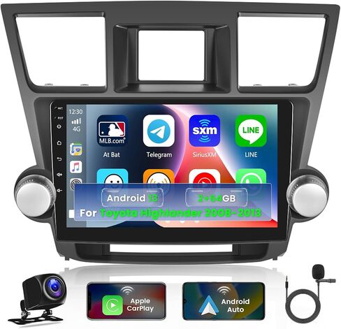 2+64GB Wireless Apple Carplay for Toyota Highlander Android Radio 2008-2013, Hikity 10.1'' Touch Screen Highlander Stereo, Android Auto, HiFi, WiFi, Bluetooth, GPS Navigation, SWC, Backup Cam, Black in Saudi Arabia