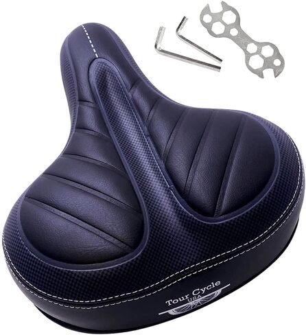 Bike Seat - Universal Bicycle Saddle with Memory Foam - Compatible with Peloton, Road, Mountain, and Exercise Bikes - Wide Replacement Seat for Men and Women in Saudi Arabia
