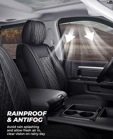 واقيات المطر داخل القناة من ISSYAUTO متوافقة مع 2009-2018 Ram 1500 Crew Cab، 2010-2023 Ram 2500 3500 Crew Cab & Mega Cab، 2019-2023 Ram 1500 Classic Crew Cab، عاكسات النافذة الجانبية، واقيات نافذة التهوية in Saudi Arabia
