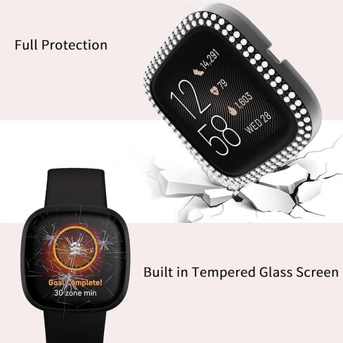 RICHONE [5 عبوات] متوافق مع جراب Fitbit Versa 2 بإطار من الكريستال الماسي وغطاء حماية كامل عالي الدقة مقاوم للخدش لملحقات الساعة الذكية Versa 2 (5 ألوان) in Kuwait