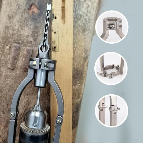 Square Hole Drill Bit Adapter, Mortising Attachment for Drill Press, Square Hole Drill Bits for Wood, Mortise and Tenon Tools, Accessory Quickly Install or Disassemble in Kuwait
