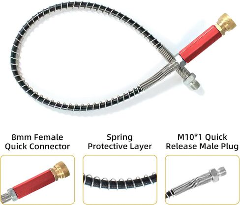 TUXING 4500Psi خرطوم هواء عالي الضغط لملء خرطوم السوط، خرطوم هواء Pcp مقاس 20 بوصة 50 سم مع فلتر فاصل للمياه الزيتية الحمراء، نظام شحن محطة تعبئة الهواء Pcp مع قابس سريع ذكر وأنثى 8 مم... in Saudi Arabia