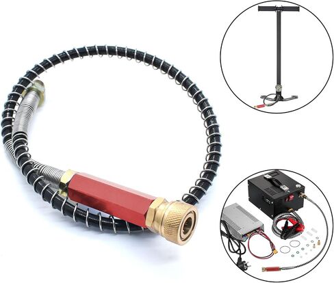 TUXING 4500Psi خرطوم هواء عالي الضغط لملء خرطوم السوط، خرطوم هواء Pcp مقاس 20 بوصة 50 سم مع فلتر فاصل للمياه الزيتية الحمراء، نظام شحن محطة تعبئة الهواء Pcp مع قابس سريع ذكر وأنثى 8 مم... in Saudi Arabia