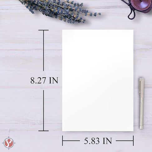 A5 Premium White Cardstock | For Copy, Printing, Writing | 5.83" x 8.27" inches (148 x 210 mm - Half of A4) | Full ream of 100 Sheets | 80lb in Saudi Arabia