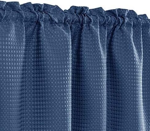 Lazzzy Kitchen Curtains Cafe Curtains Black Waffle Textured Tier Curtains for Bathroom 24 Inch Length Window Curtain Set for Living Room Bedroom Blackout Drapes Rod Pocket 2 Panels in Saudi Arabia