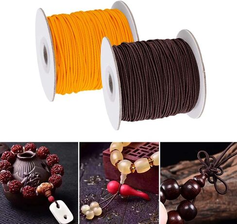4 Rolls 0.8mm/1mm Elastic String Cord, AIFUDA Elastic Thread Beading String Cord for DIY Jewelry Bracelet Making, 50 Meters/Roll (4 Colors) in Saudi Arabia
