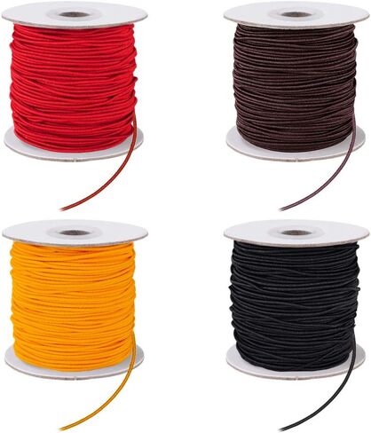 4 Rolls 0.8mm/1mm Elastic String Cord, AIFUDA Elastic Thread Beading String Cord for DIY Jewelry Bracelet Making, 50 Meters/Roll (4 Colors) in Saudi Arabia