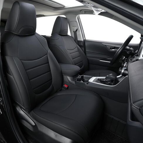 أغطية مقاعد Rav4، تناسب 2019-2024 Toyota Rav4 XLE LE XLE Premium Limited Base SUV، وليس للمغامرة وTRD-Off (أسود) in Saudi Arabia