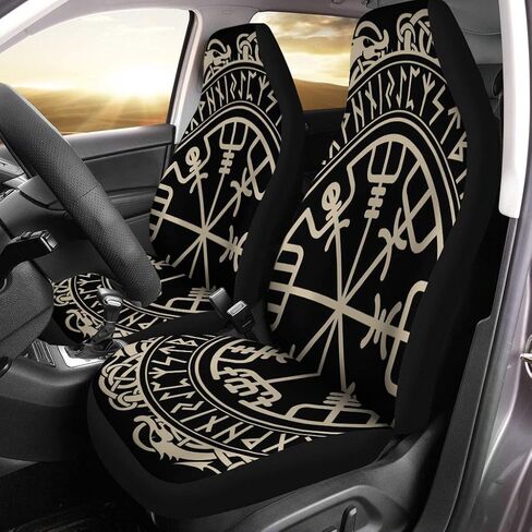 Car Seat Covers Halloween White Spider on Dark Spiderweb Pattern Animals Arachnid Set of 2 Auto Accessories Protectors Car Decor Universal Fit for Car Truck SUV in Saudi Arabia